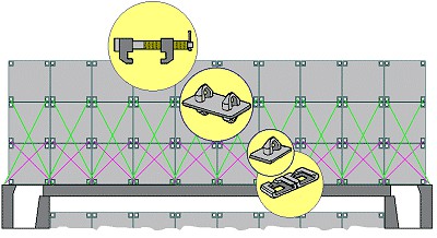 Закрепление блока на палубе с помощью разъемных соединений